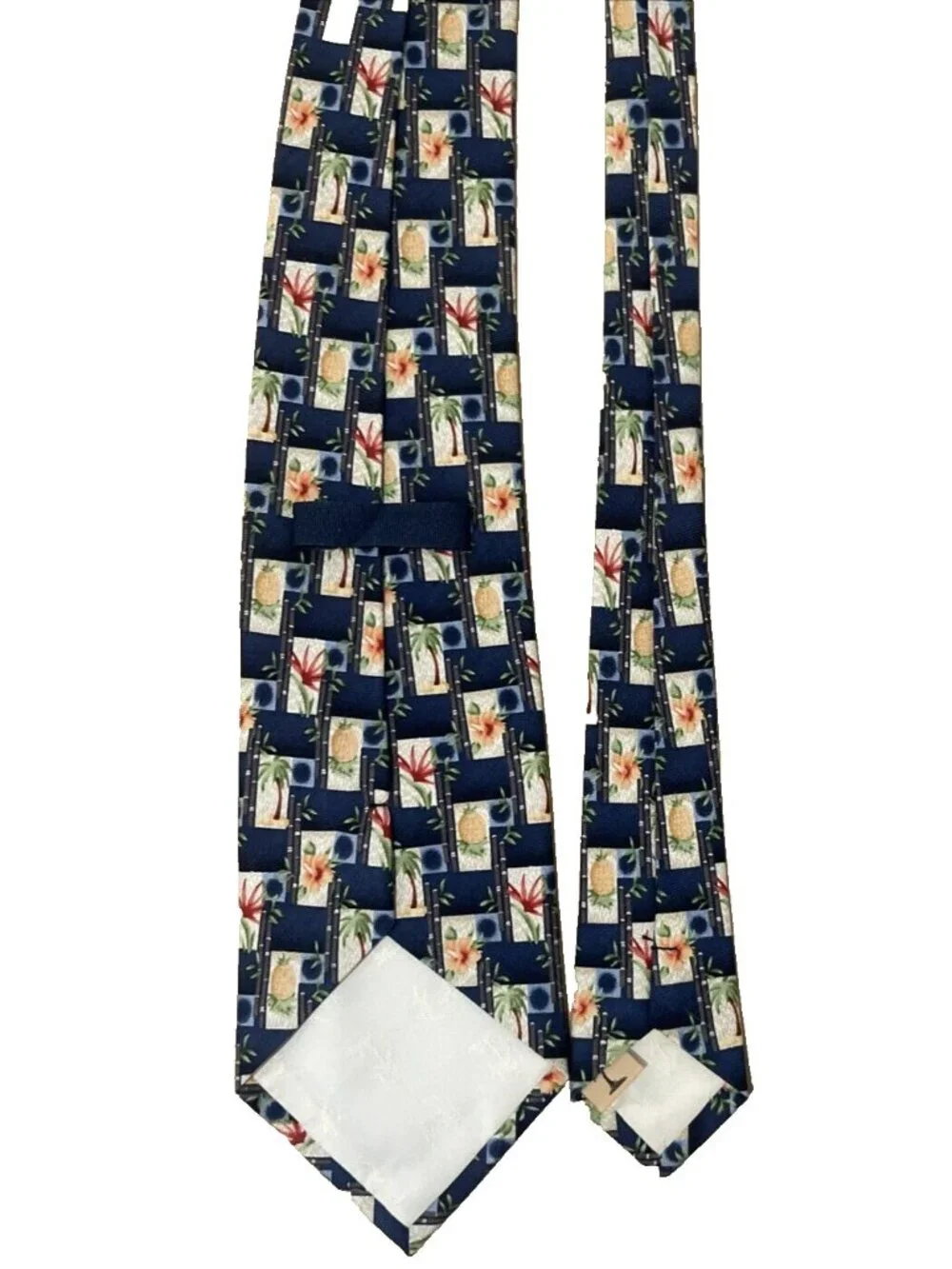 Tommy Bahama Silk Tie Hand Made Palm Trees Blue Tan Gray Lot of 3